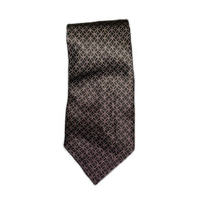 Stafford 100% Silk Tie - Black with Geometric Pattern